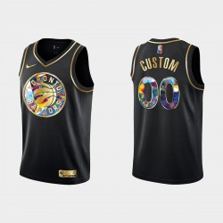 Toronto Raptors Custom Nike 2021 2022 Golden Edition 75th Anniversary Diamond Black NBA Jersey Swingman