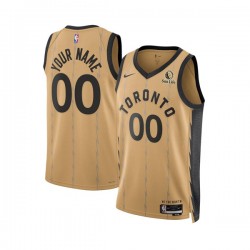 Toronto Raptors Custom Nike 2023 2024 City Edition Brown NBA Jersey Swingman