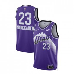 Utah Jazz Lauri Markkanen 23 Nike 2023 2024 City Edition Purple NBA Jersey Swingman