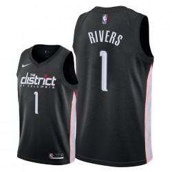 Washington Wizards Austin Rivers 1 2018 2019 Nike City Edition Black NBA Jersey Swingman